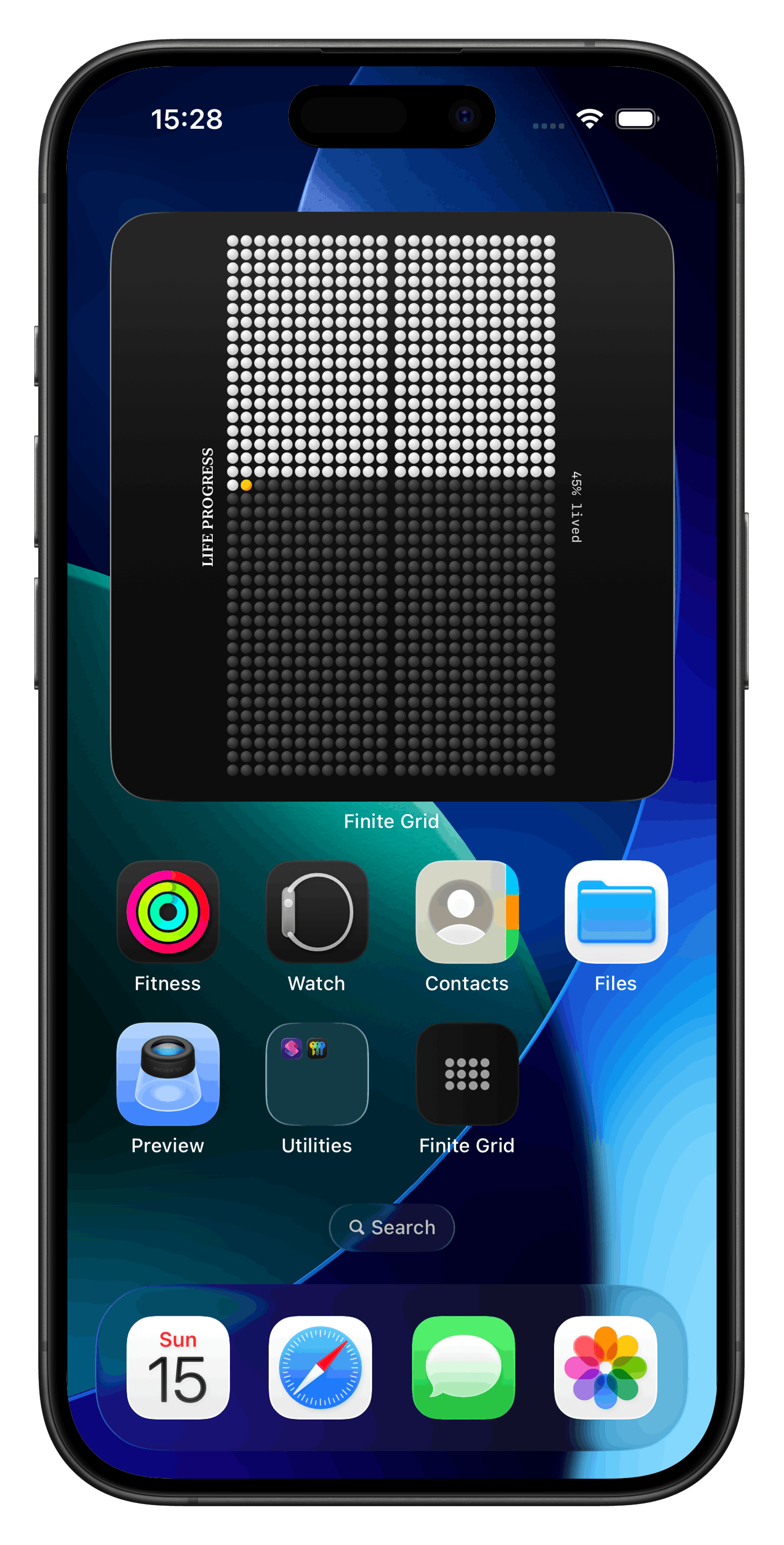 Finite Grid widget — progress view